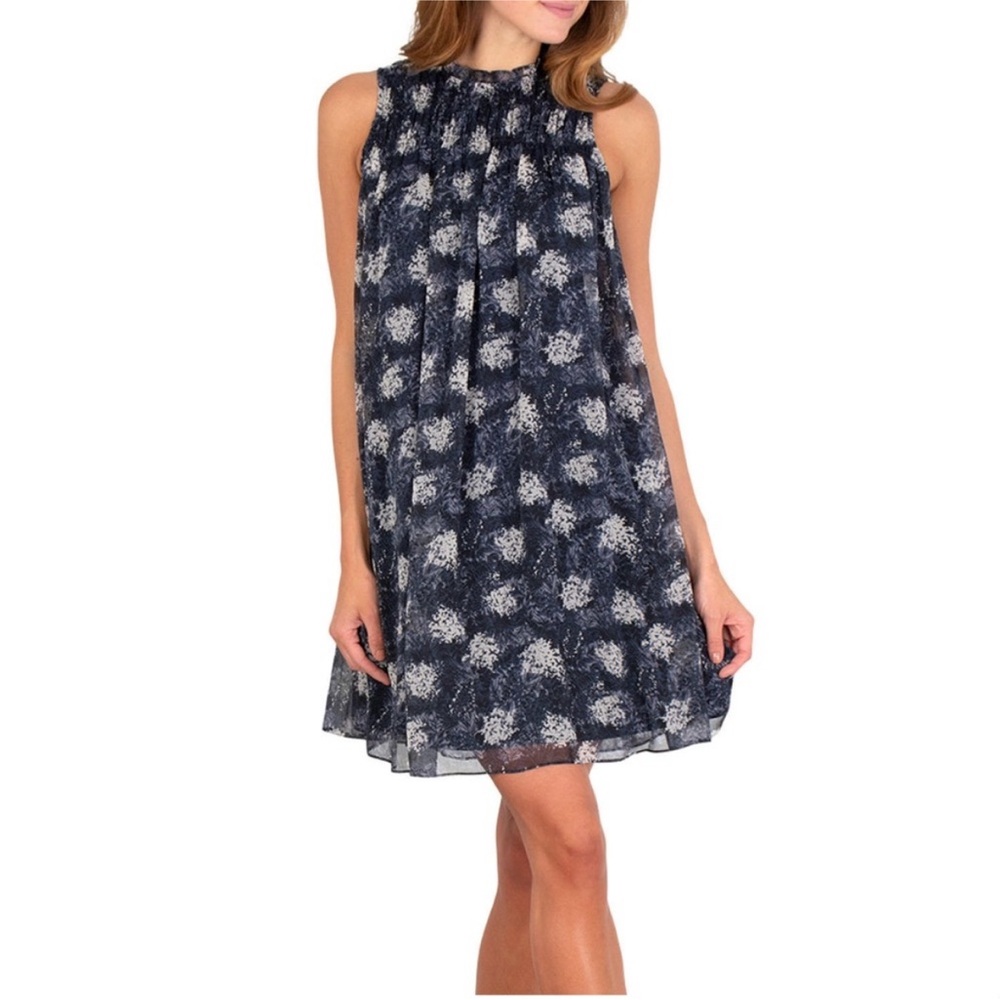 Joie Feminine Blue Sleeveless Shift Dress Sz M